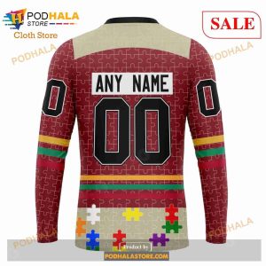 Custom NHL Arizona Coyotes Fearless Aganst Autism Shirt Hoodie 3d 7