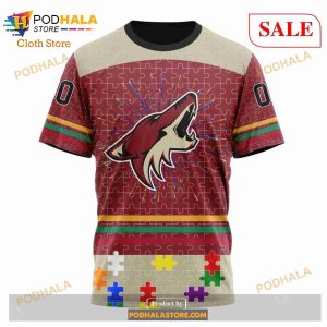 Custom NHL Arizona Coyotes Fearless Aganst Autism Shirt Hoodie 3d 8