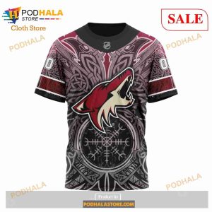 Custom NHL Arizona Coyotes Norse Viking Symbols Shirt Hoodie 3d 7
