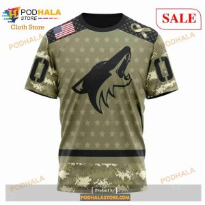 Custom NHL Arizona Coyotes Special Camo Military Appreciation Shirt Hoodie 3d 8