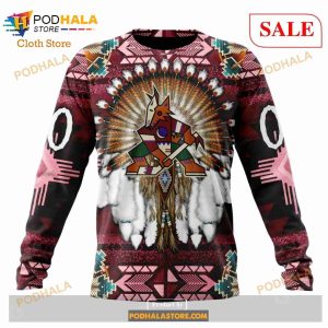 Custom NHL Arizona Coyotes Special Native Costume Shirt Hoodie 3d 6