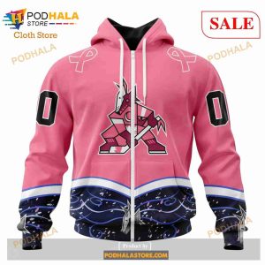 Custom NHL Arizona Coyotes Unisex For Hockey Fights Cancer Shirt Hoodie 3d 2