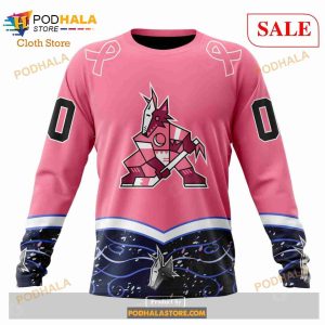 Custom NHL Arizona Coyotes Unisex For Hockey Fights Cancer Shirt Hoodie 3d 6