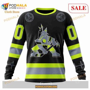 Custom NHL Arizona Coyotes Unisex With Firefighter Uniforms Color Shirt Hoodie 3d 6