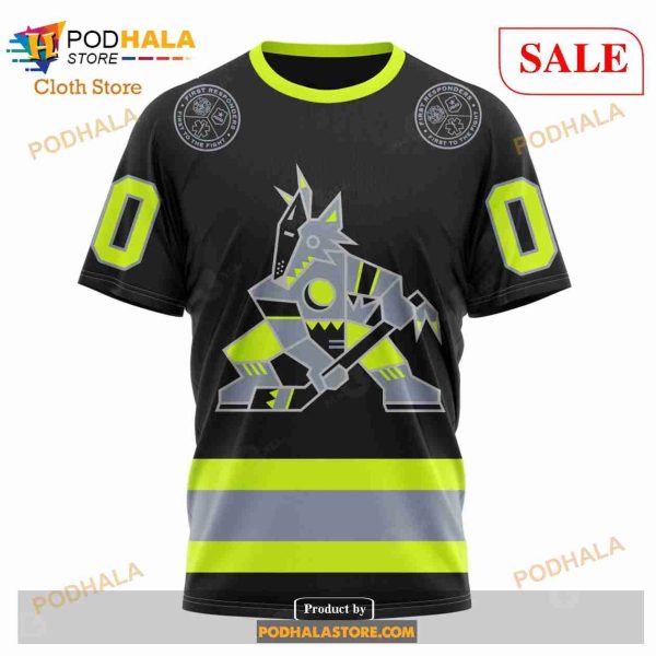 Custom NHL Arizona Coyotes Unisex With FireFighter Uniforms Color Shirt Hoodie 3D