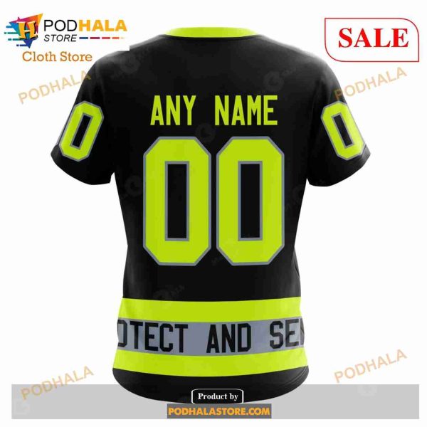 Custom NHL Arizona Coyotes Unisex With FireFighter Uniforms Color Shirt Hoodie 3D