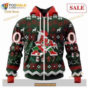 Custom NHL Arizona Coyotes Women Men Christmas Is Coming Shirt Hoodie 3d 2