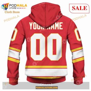 Custom NHL Atlanta Flames Calgary Flames 70s Vintage Home Shirt Hoodie 3d 5