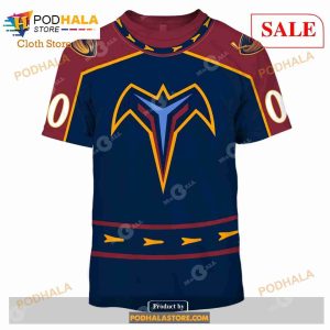 Custom NHL Atlanta Thrashers Winnipeg Jets 1999 Vintage Away Shirt Hoodie 3d 2