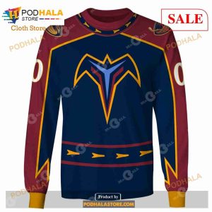 Custom NHL Atlanta Thrashers Winnipeg Jets 1999 Vintage Away Shirt Hoodie 3d 3