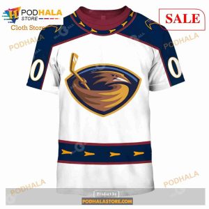 Custom NHL Atlanta Thrashers Winnipeg Jets 1999 Vintage Home Shirt Hoodie 3d 2