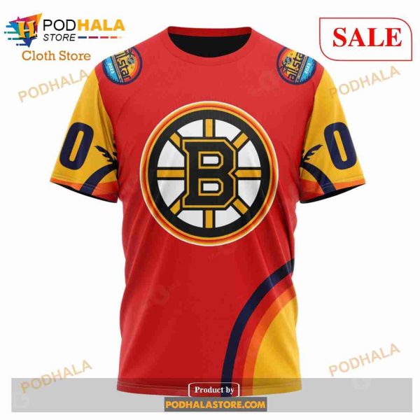 Custom NHL Boston Bruins Special ALL Star Game Design With Florida Sunset Shirt Hoodie 3D