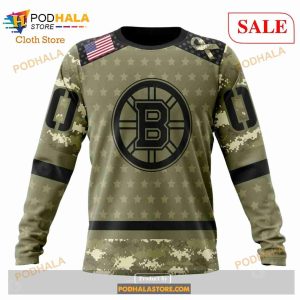 Custom NHL Boston Bruins Special Camo Military Appreciation Shirt Hoodie 3d 6