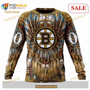 Custom NHL Boston Bruins Special Native Costume Design Shirt Hoodie 3d 6
