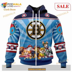 Custom NHL Boston Bruins Special Paw Patrol Shirt Hoodie 3d 2