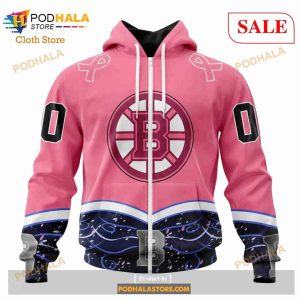 Custom NHL Boston Bruins Unisex For Hockey Fights Cancer Shirt Hoodie 3d 2