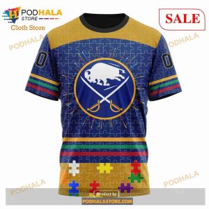Custom NHL Buffalo Sabres Fearless Aganst Autism Shirt Hoodie 3d 8
