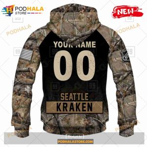 Custom NHL Seattle Kraken Hunting Camouflage Design Sweatshirt Hoodie 3d 6