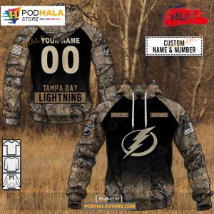 Personalized NHL Tampa Bay Lightning Camo Military Appreciation Team  Authentic Custom Practice Jersey Hoodie 3D - Torunstyle