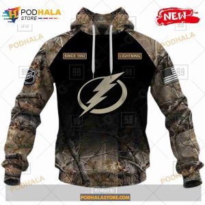 Custom NHL Tampa Bay Lightning Hunting Camouflage Design Sweatshirt Hoodie 3d 2