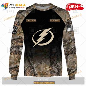 Custom NHL Tampa Bay Lightning Hunting Camouflage Design Sweatshirt Hoodie 3d 4