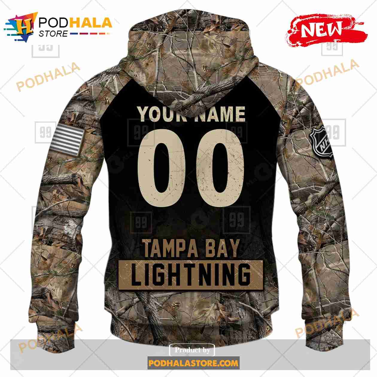 Custom NHL Tampa Bay Lightning Hunting Camouflage Design Sweatshirt Hoodie  3D - Bring Your Ideas, Thoughts And Imaginations Into Reality Today