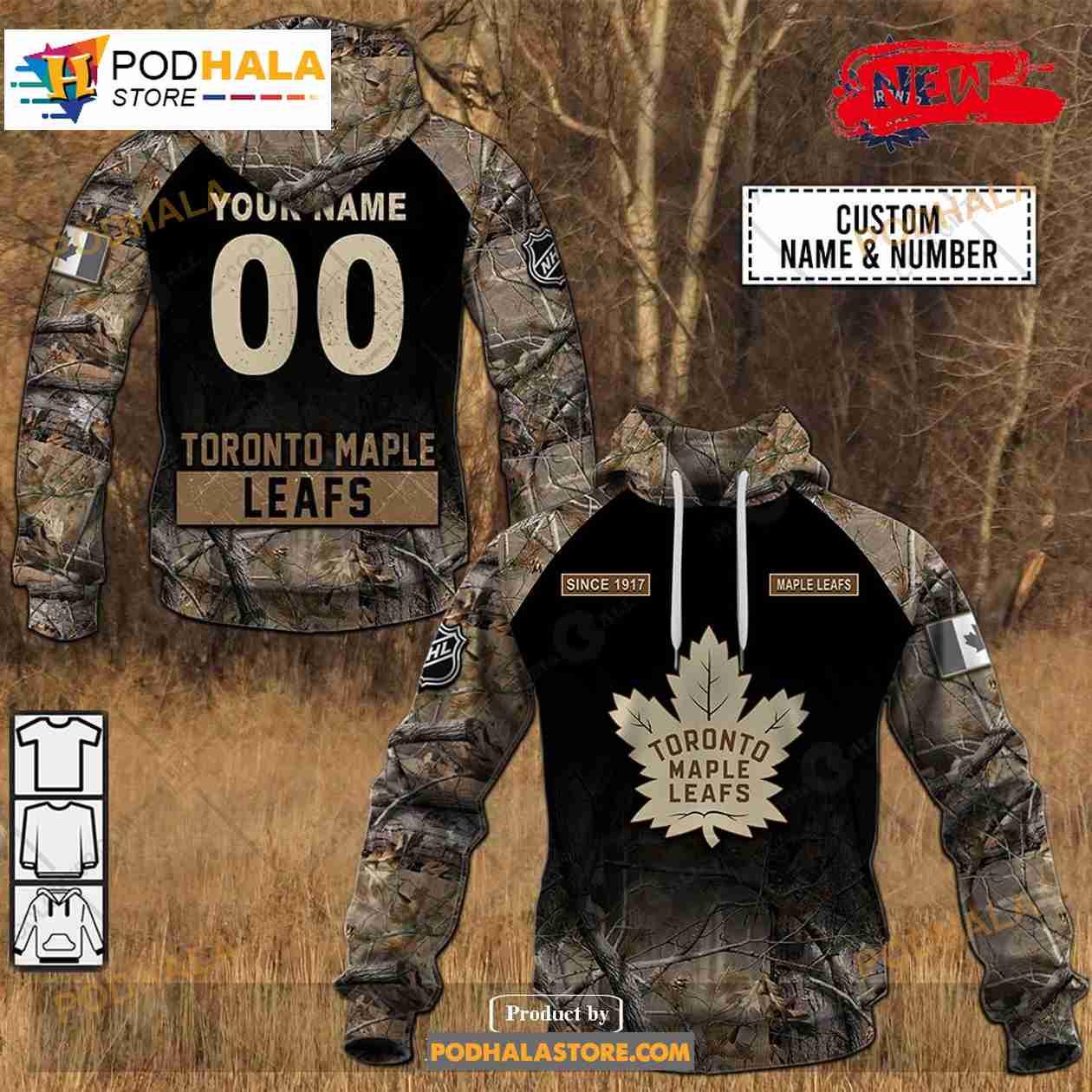 Custom NHL Toronto Maple Leafs Hunting Camouflage Design