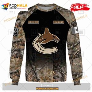 Custom NHL Vancouver Canucks Hunting Camouflage Design Sweatshirt Hoodie 3d 4
