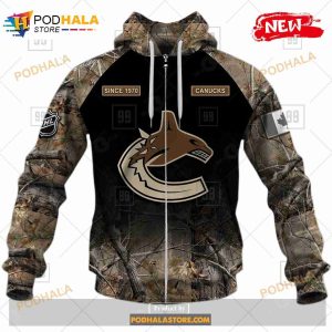 Custom NHL Vancouver Canucks Hunting Camouflage Design Sweatshirt Hoodie 3d 5