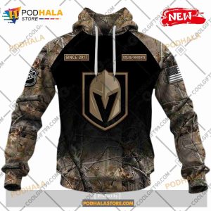 Custom NHL Vegas Golden Knights Hunting Camouflage Design Sweatshirt Hoodie 3d 2