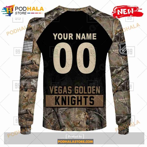 Custom NHL Vegas Golden Knights Hunting Camouflage Design Sweatshirt Hoodie 3D