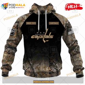Custom NHL Washington Capitals Hunting Camouflage Design Sweatshirt Hoodie 3d 2