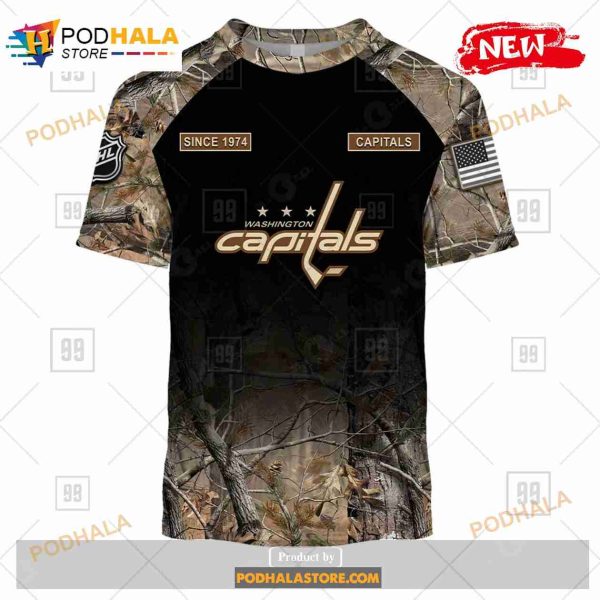 Custom NHL Washington Capitals Hunting Camouflage Design Sweatshirt Hoodie 3D