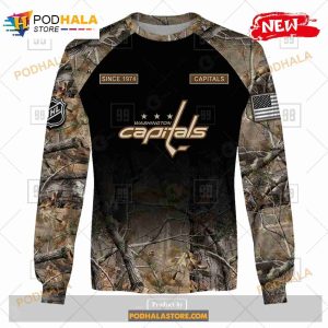 Custom NHL Washington Capitals Hunting Camouflage Design Sweatshirt Hoodie 3d 4