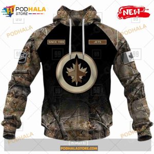 Custom NHL Winnipeg Jets Hunting Camouflage Design Sweatshirt Hoodie 3d 2