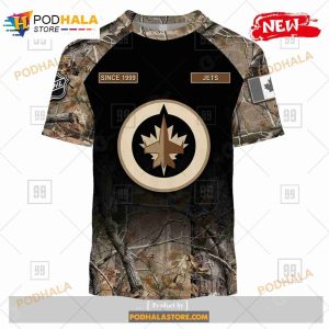 Custom NHL Winnipeg Jets Hunting Camouflage Design Sweatshirt Hoodie 3d 3