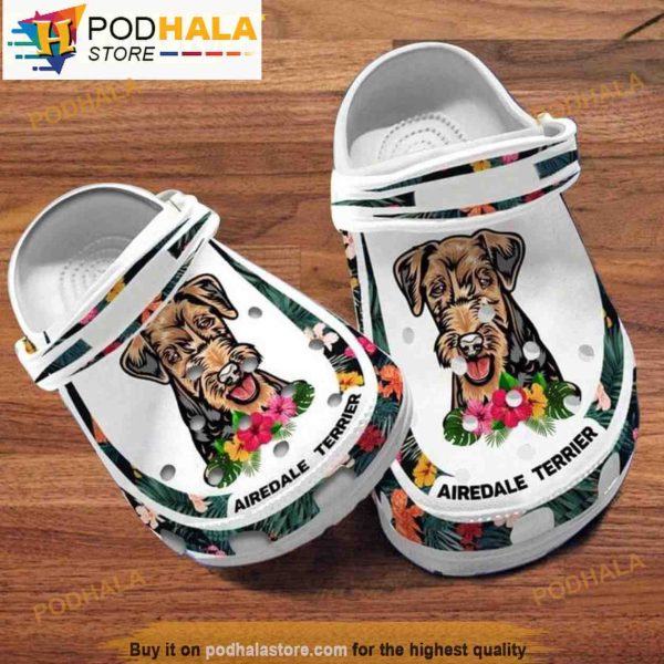 Custom Name Airedale Terrier Dog Crocband 3D Crocs
