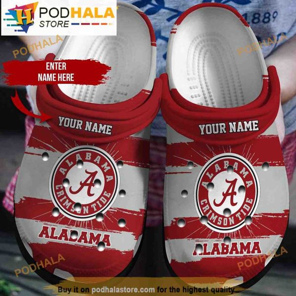 Custom Name Alabama Crimson Tide Ncaa Football Crocband 3D Crocs