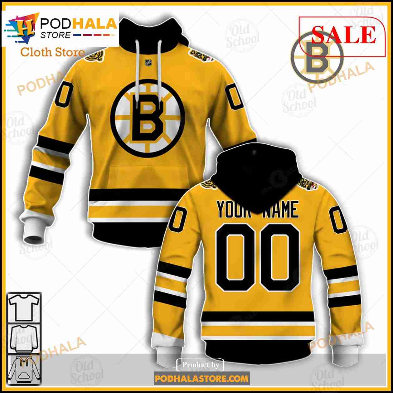 Nhl Boston Bruins Reverse Retro 3D Hockey Jerseys Customize Your