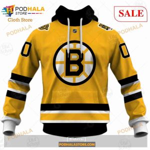 Custom Name And Number NHL Boston Bruins Sweatshirt Hoodie 3d 2