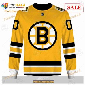 Custom Name And Number NHL Boston Bruins Sweatshirt Hoodie 3d 4
