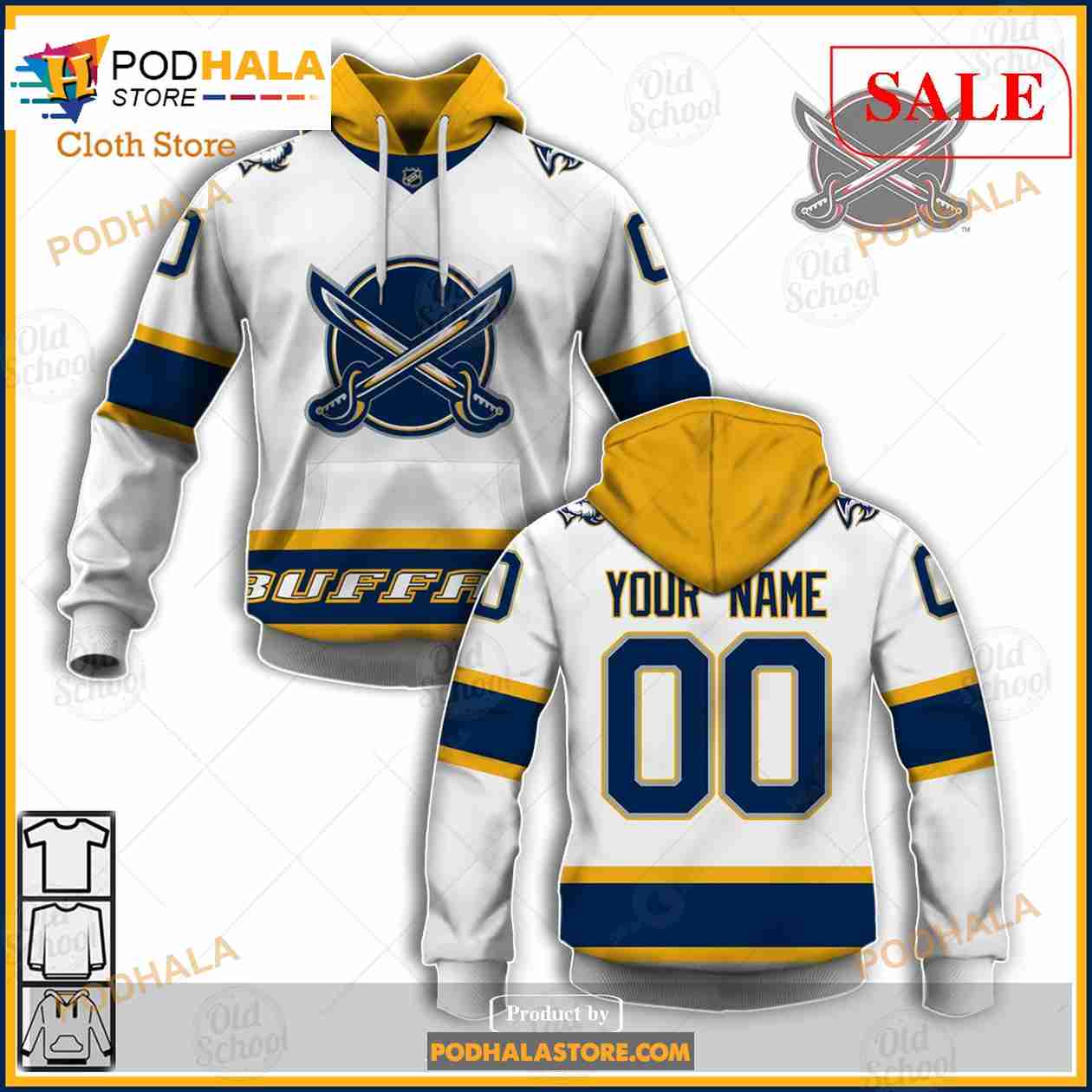 RARE Authentic BUFFALO SABRES Blue REVERSE RETRO Youth/Boys JERSEY HOODY XL  l