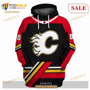 Custom Name And Number NHL Calgary Flames Shirt Sweatshirt Hoodie 3d 2