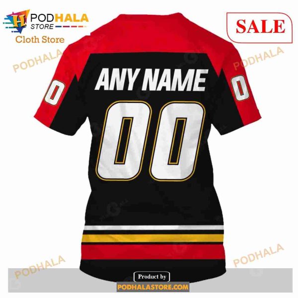 Custom Name And Number NHL Calgary Flames Shirt Sweatshirt Hoodie 3D