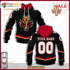 Custom Calgary Flames Unisex Retro Concepts Sweatshirt NHL Hoodie