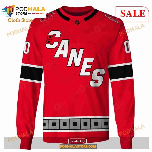 Custom Name And Number NHL Carolina Hurricanes Shirt Sweatshirt Hoodie 3D