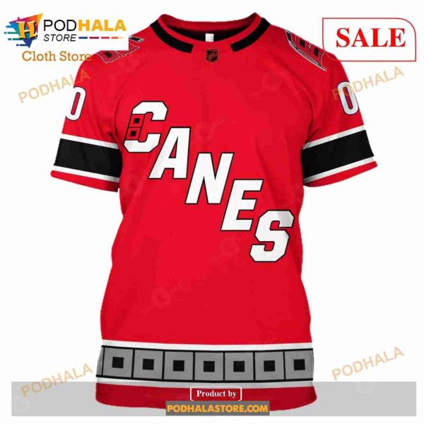 Custom Name And Number NHL Carolina Hurricanes Shirt Sweatshirt Hoodie 3D