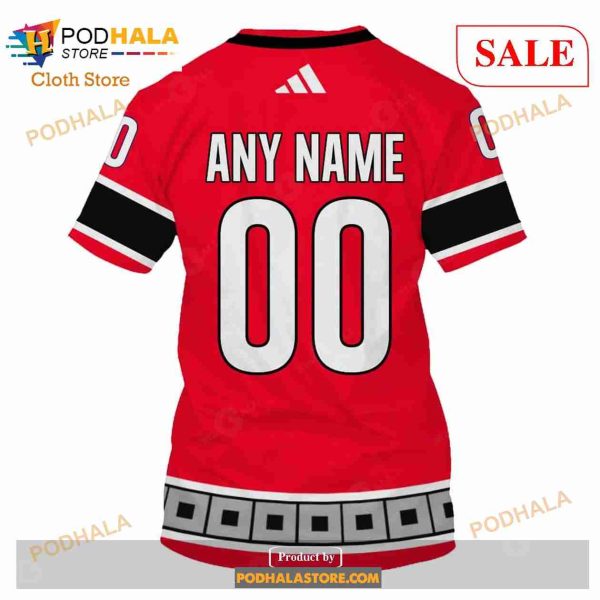 Custom Name And Number NHL Carolina Hurricanes Shirt Sweatshirt Hoodie 3D
