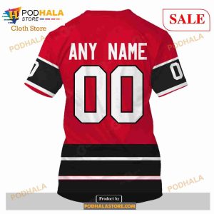 NHL Chicago Blackhawks Custom Name Number Reverse Retro Redesign Jersey Zip  Up Hoodie