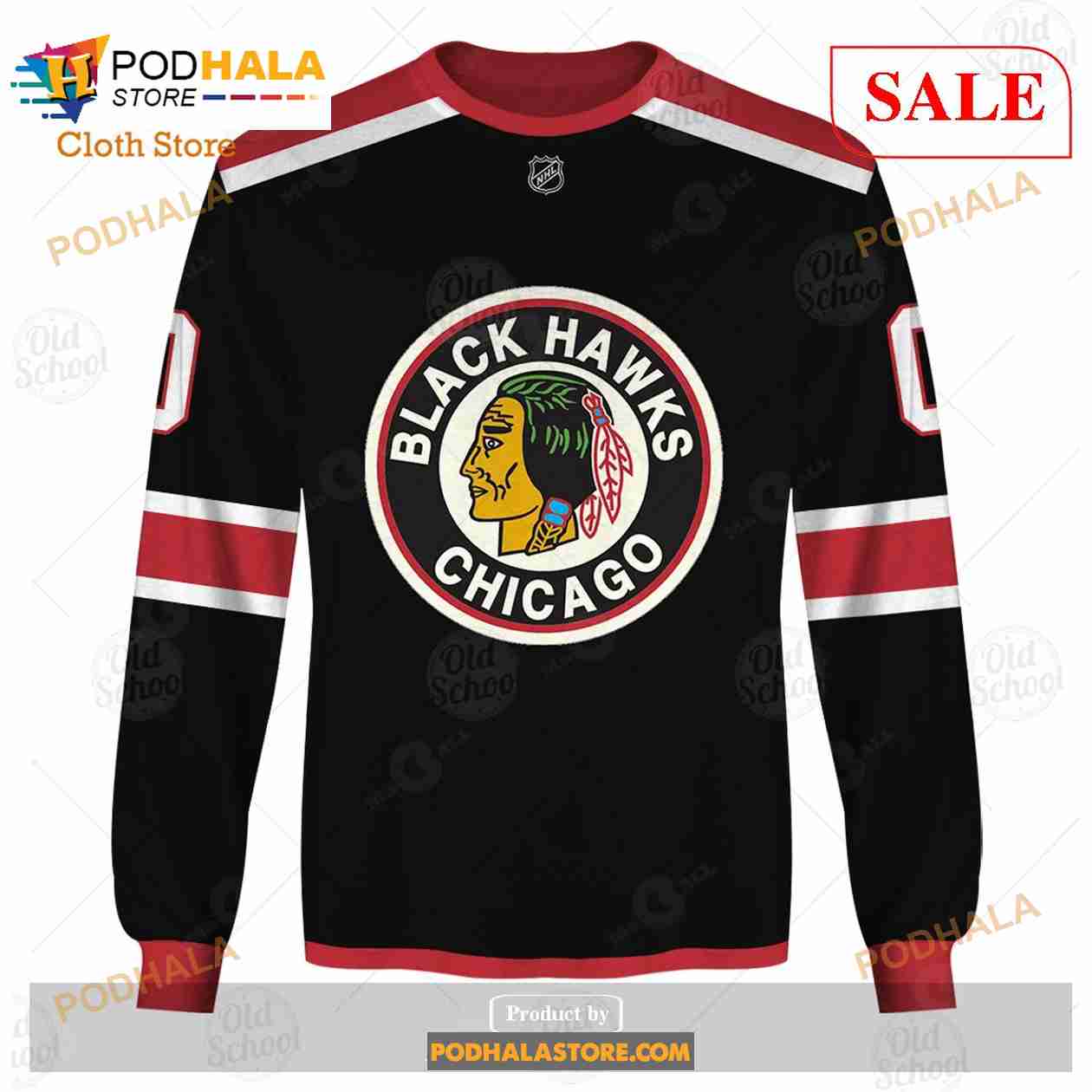 New Custom Chicago Blackhawks Jersey Name And Number Black Third - Tee  Fashion Star